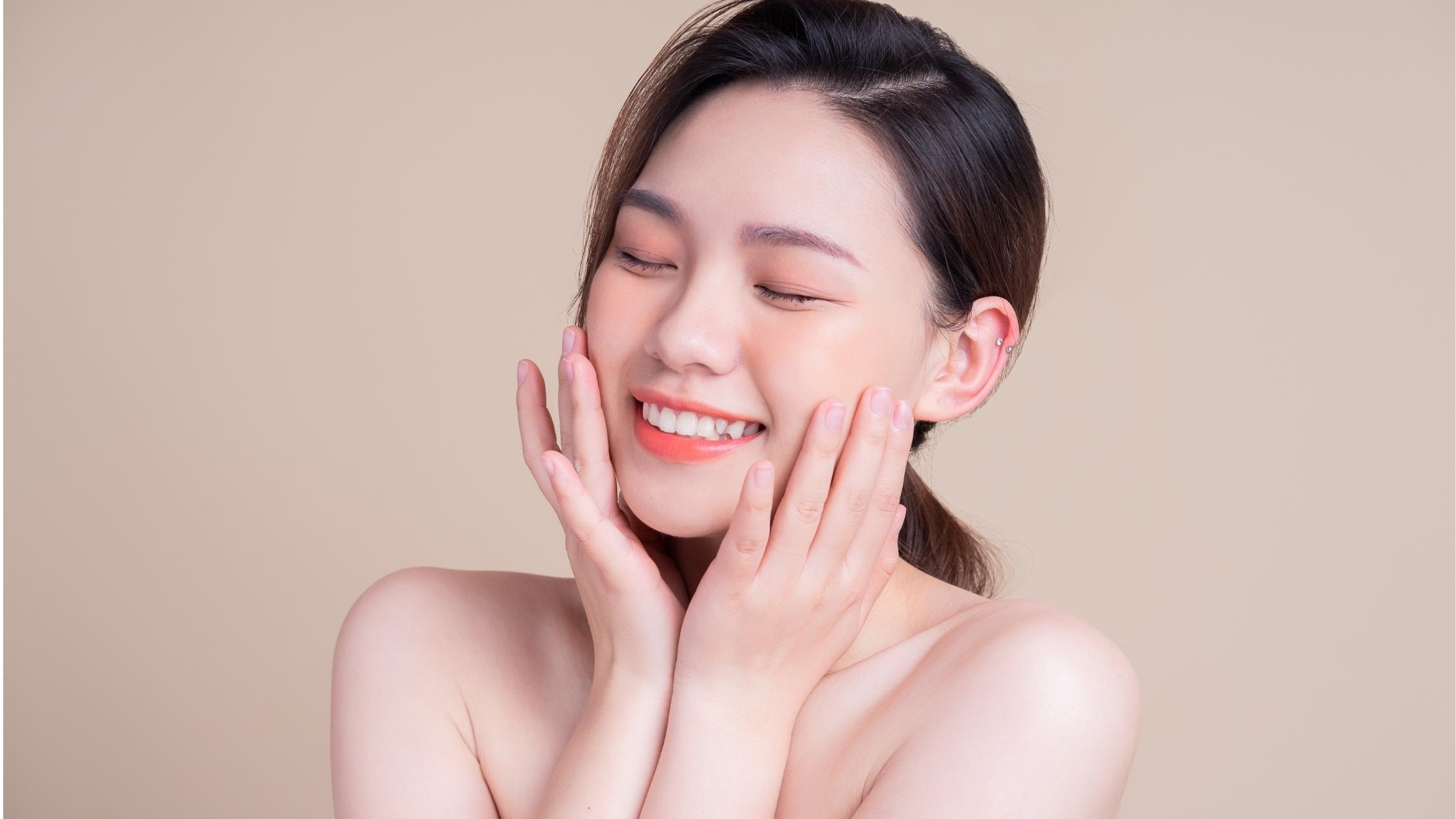 lady with fresh skin after exosomes treatment
