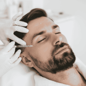 man getting anti wrinkle injections